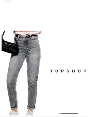 Topshop Gray Mom Jeans